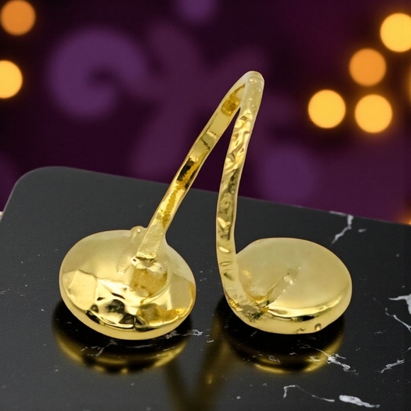 🆕️Turkish Artisan Genuine Emerald & Glass Pearl Adjustable Ring 18K Gold Plated - Picture 7 of 15